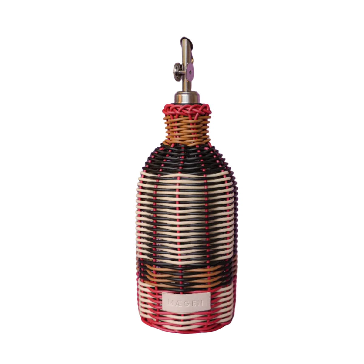 Decorative oil bottle with woven design