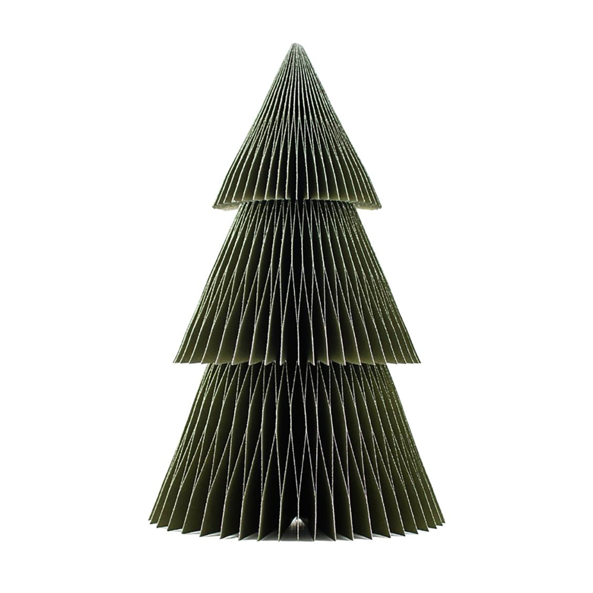 Deluxe Paper Tree Standing Olive Green / Silver Edge 45cm