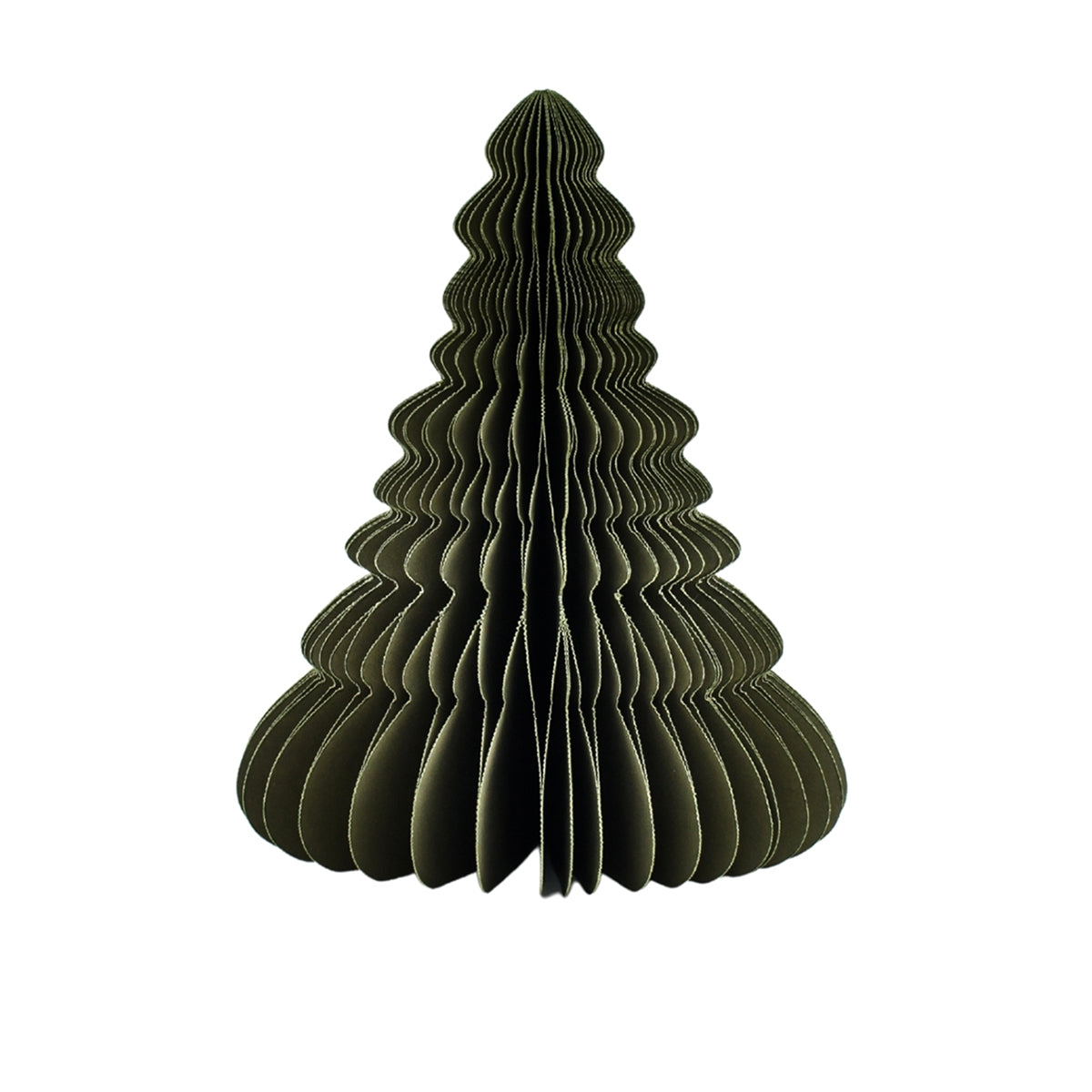 Paper Tree Standing Olive Green / Silver Edge 24cm