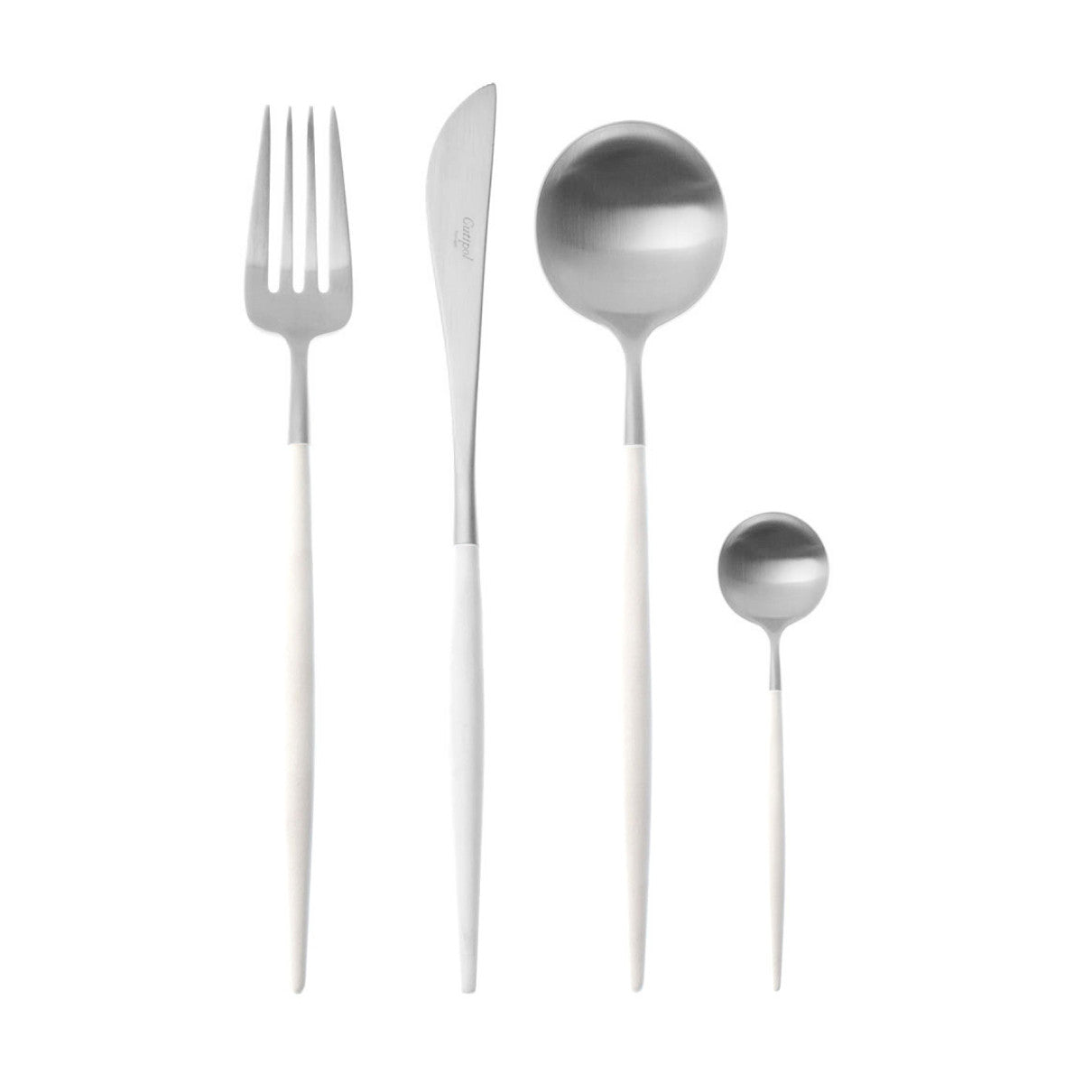 Goa White & Matte Silver 24 pc Cutlery Set