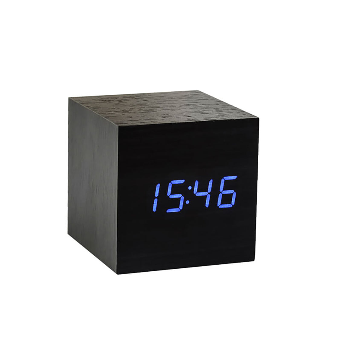 Cube Click Clock Black / Blue LED