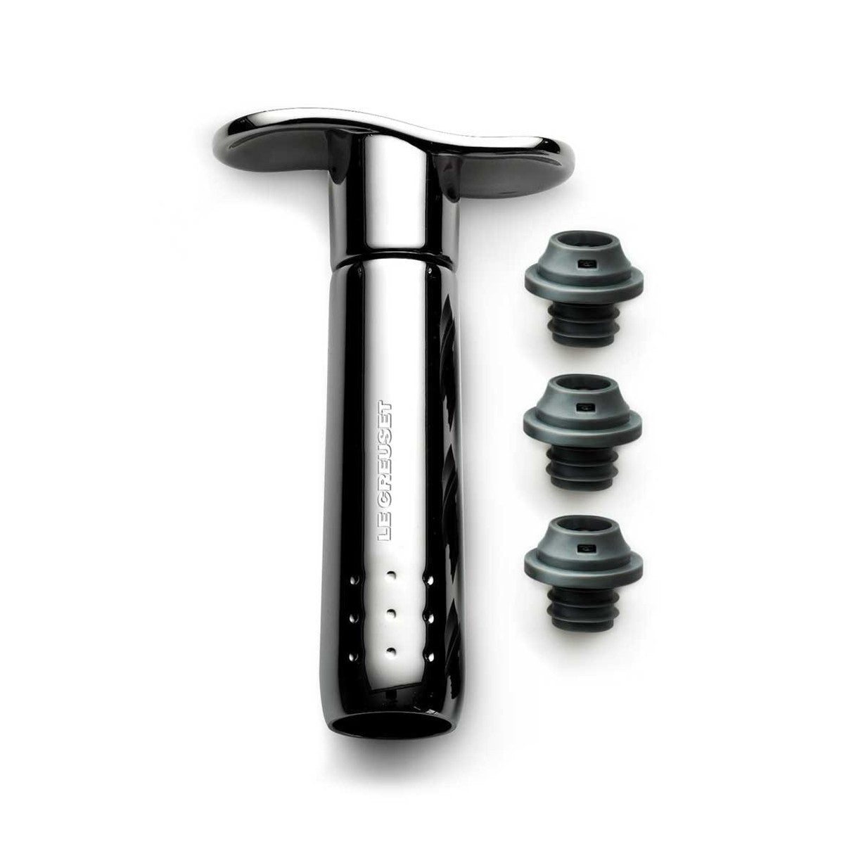 Black Nickel Wine Saver and Stopper Set