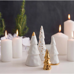 Mini Porcelain Fir Christmas Trees Set