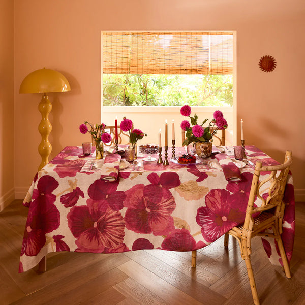 Wild Pansy Pink Tablecloth Medium