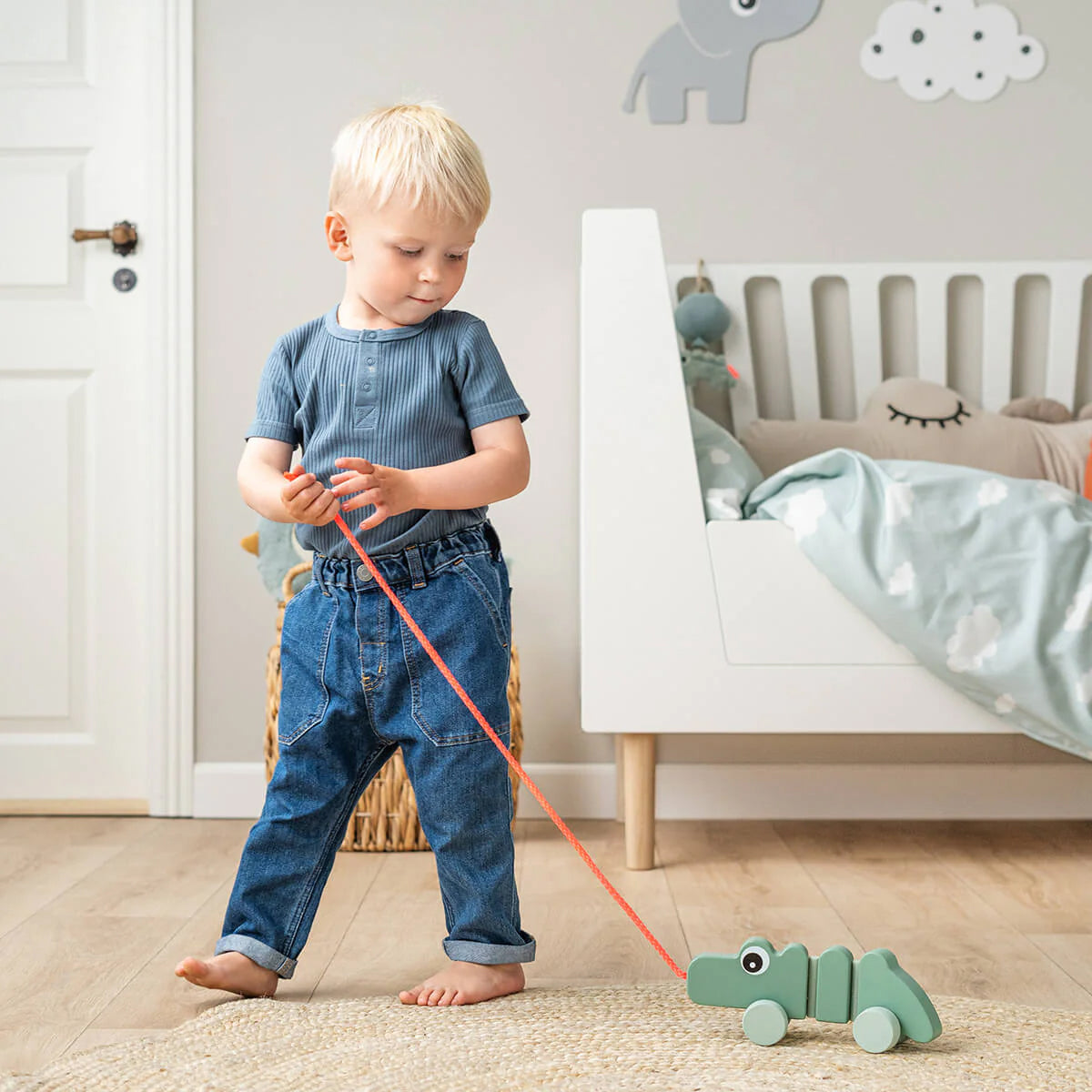 Wooden Pull Along Wiggle Croco