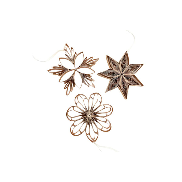 Quilling Star Trio 10cm Set of 3 Flax