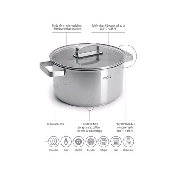 Steel Cook Pot with Lid 20cm / 3.6L