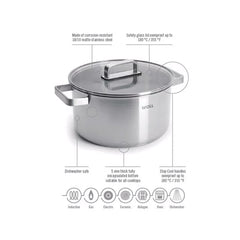 Steel Cook Pot with Lid 20cm / 3.6L