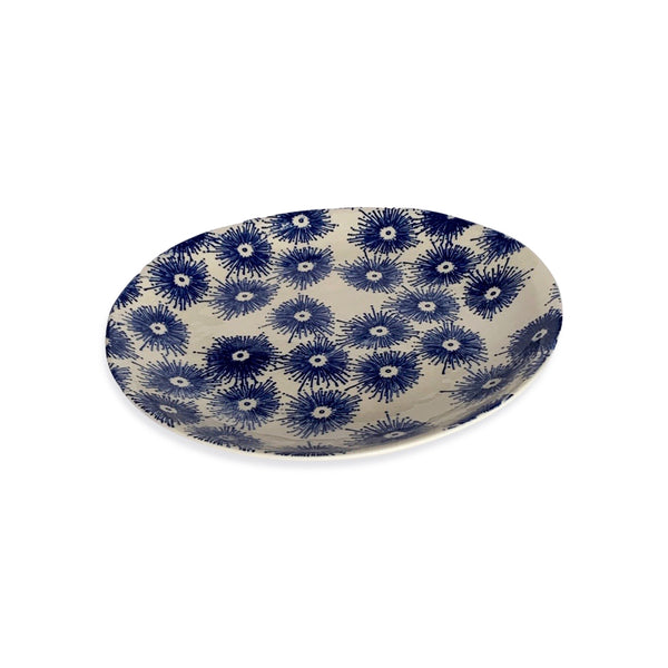 Floral Blue Platter Round