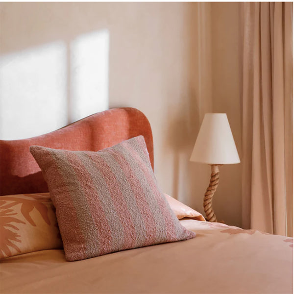 Boucle Soft Pink Striped Cushion 60x60cm
