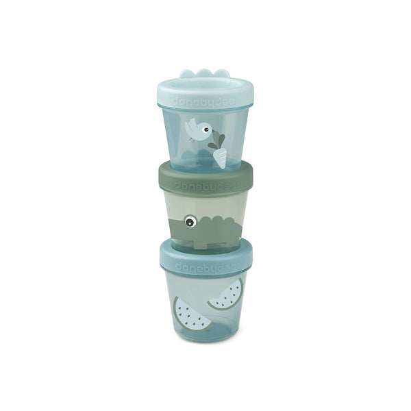 Baby Food Container 3-Pack - Croco -Green