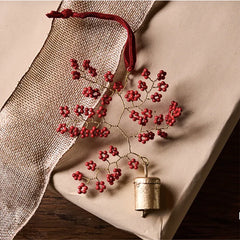 Hanging Beaded Bell Red