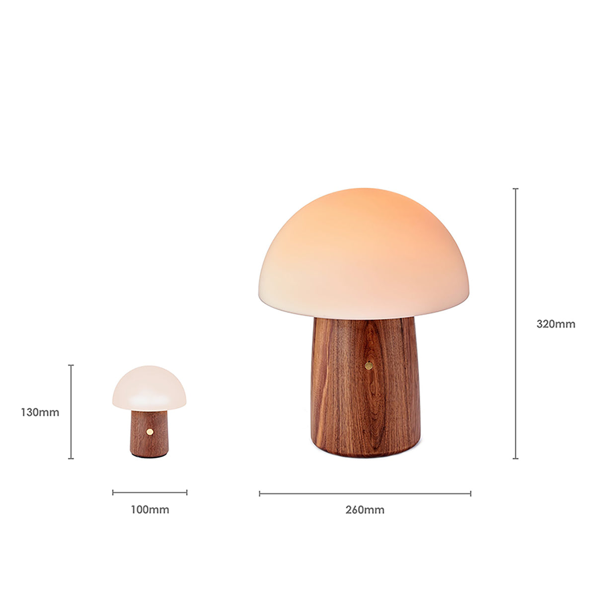 Alice Table Lamp Large - Natural Walnut Wood