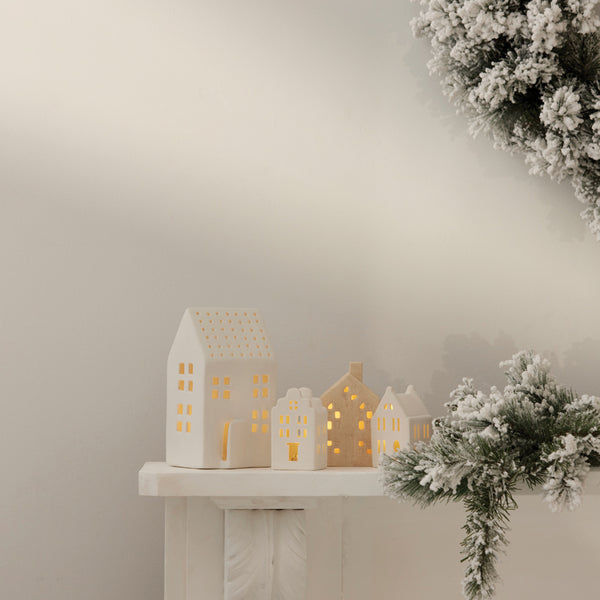Poem LED Standing Porcelain House White - Large