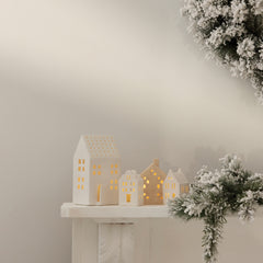 Poem LED Standing Porcelain House White - Small