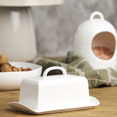 At Home Butter Dish White