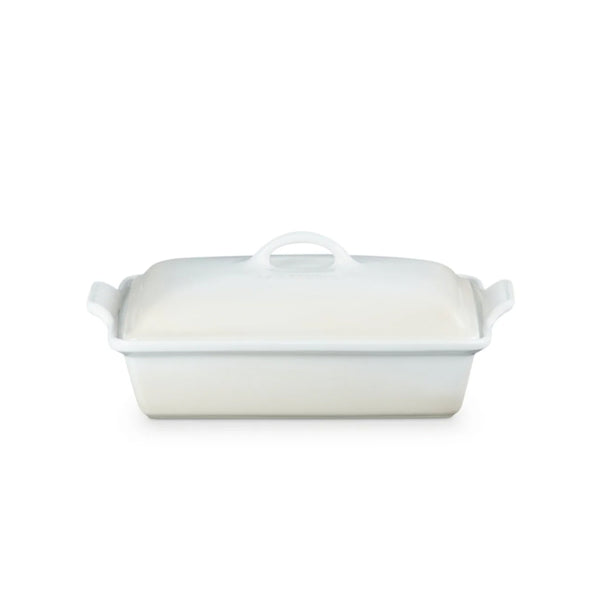 Heritage Stoneware Deep Rectangular Dish With Lid Meringue 33cm