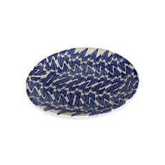 Floral Blue Platter Round