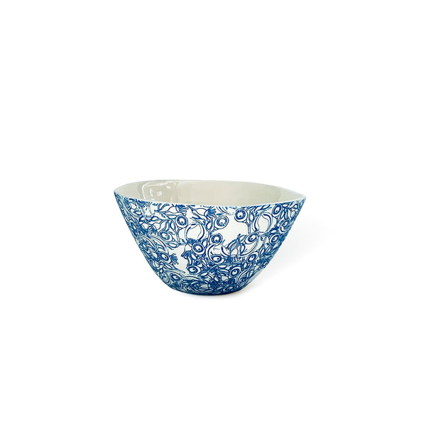 Floral Blue Bowl Round 65 x 95 mm