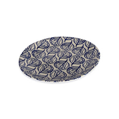 Floral Blue Platter Round