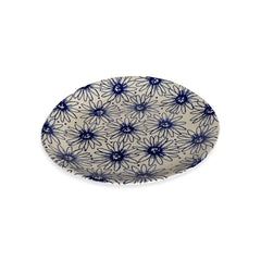 Floral Blue Platter Round