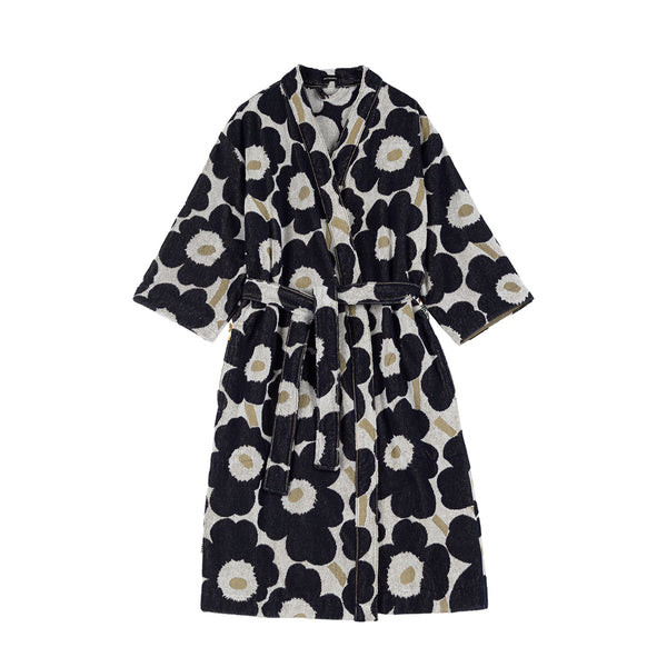 Unikko Terry Bathrobe Navy/Gold/White Small