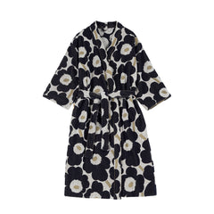 Unikko Terry Bathrobe Navy/Gold/White Small