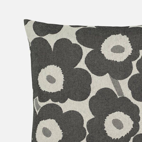 Pieni Unikko Cushion Cover Charcoal and White