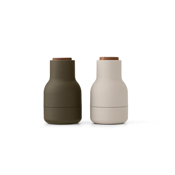Mini Bottle Grinder Hunting Green + Beige / Set 2