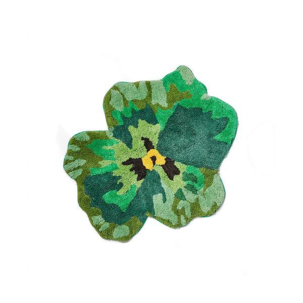 Pansy Green Cotton Bathmat