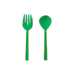 Enamel Salad Servers Emerald PRE ORDER