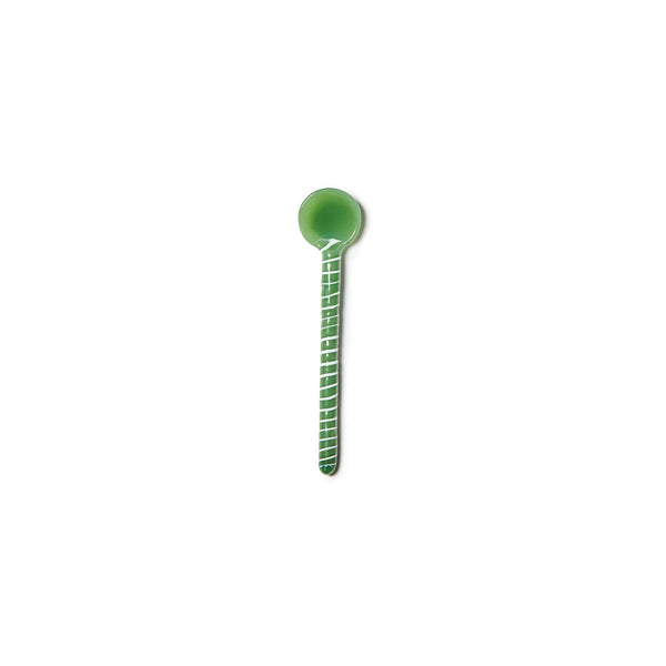 Green Swirl Glass Teaspoon