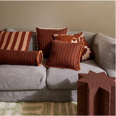 Thin Striped Chocolate Cushion 50x50cm