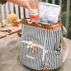Backpack Cooler Tote Bag Laurens Navy Stripe