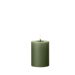 LED Pillar Candle 10cm Green Soil no. 70