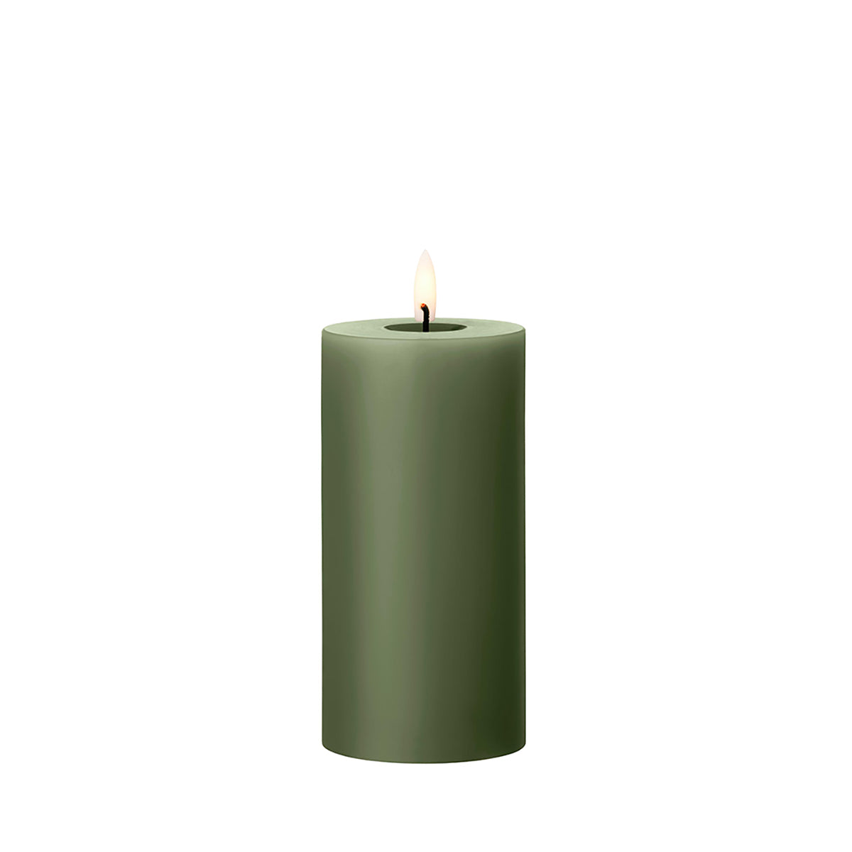 LED Pillar Candle 15cm Green Soil no. 70