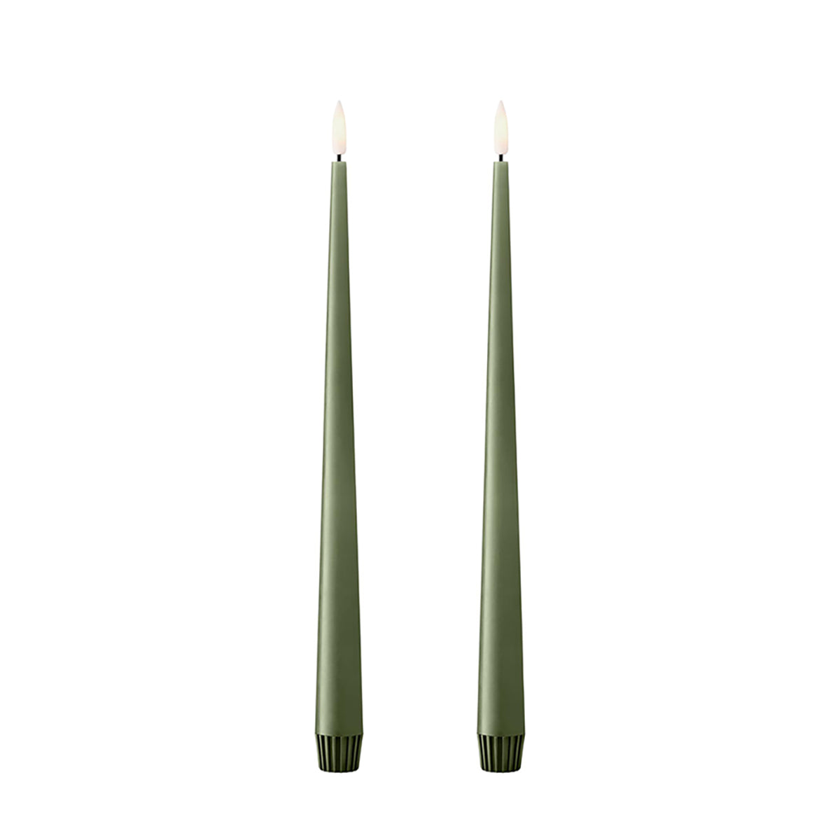 LED Taper Candle 30cm Set/2 Green Soil no. 70