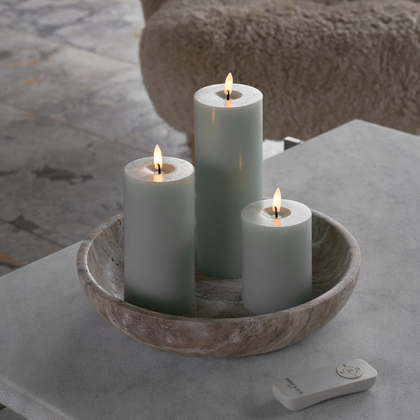 LED Pillar Candle 20cm Jade Stone no.67