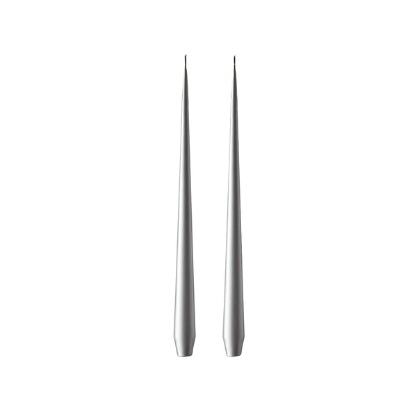 Taper Candle 32cm Silver Metallic no.92 Pair