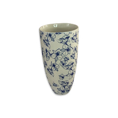 Floral Blue Elegant Vase Small