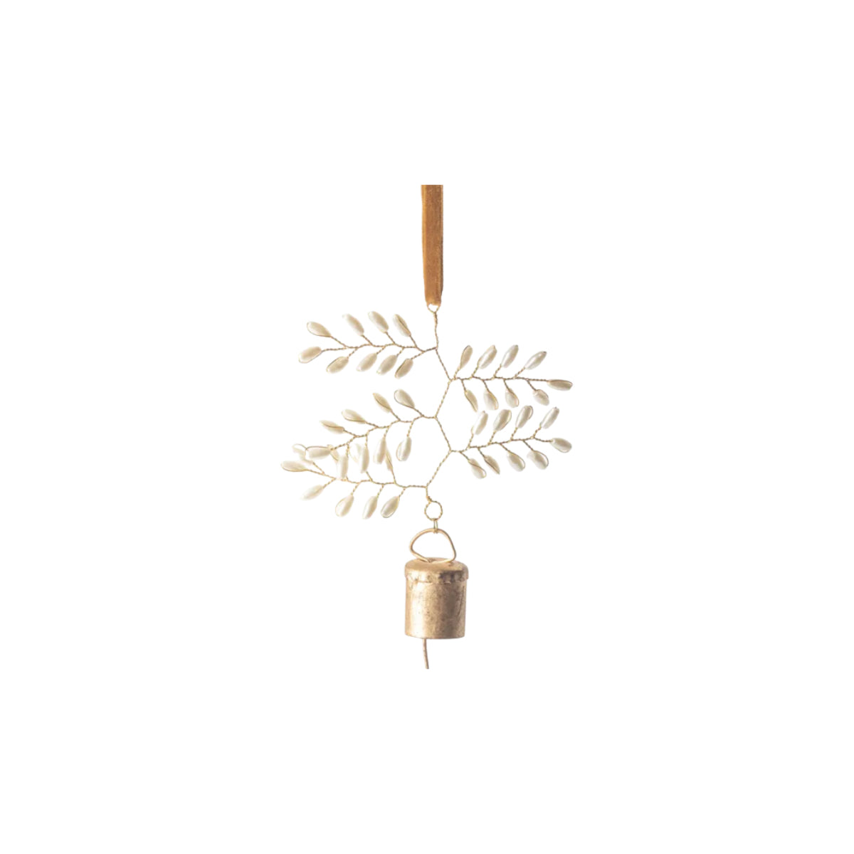 Beaded Leaf Bell Decoration