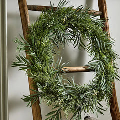 Mixed Silver Green Wreath 60cm