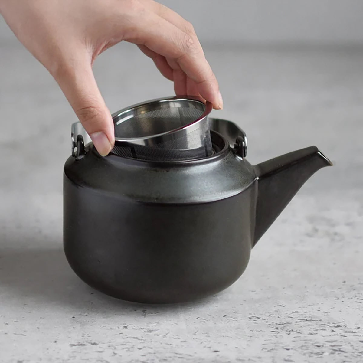 Leaves Teapot Black 600ml