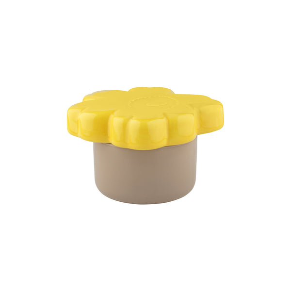 Oiva Unikko 60th Anniversary Collectible Jar Yellow/Brown Stoneware