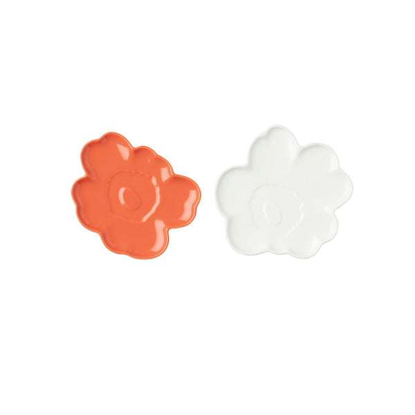 Oiva Unikko Mini Plate Set Orange and White 13.5 cm 60th Anniversary