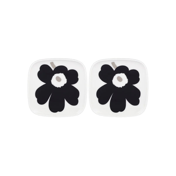 Oiva Unikko Plate Set Black White And Coal