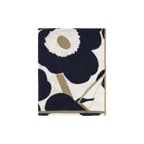 Unikko Bath Towel Dark Blue/White/Gold