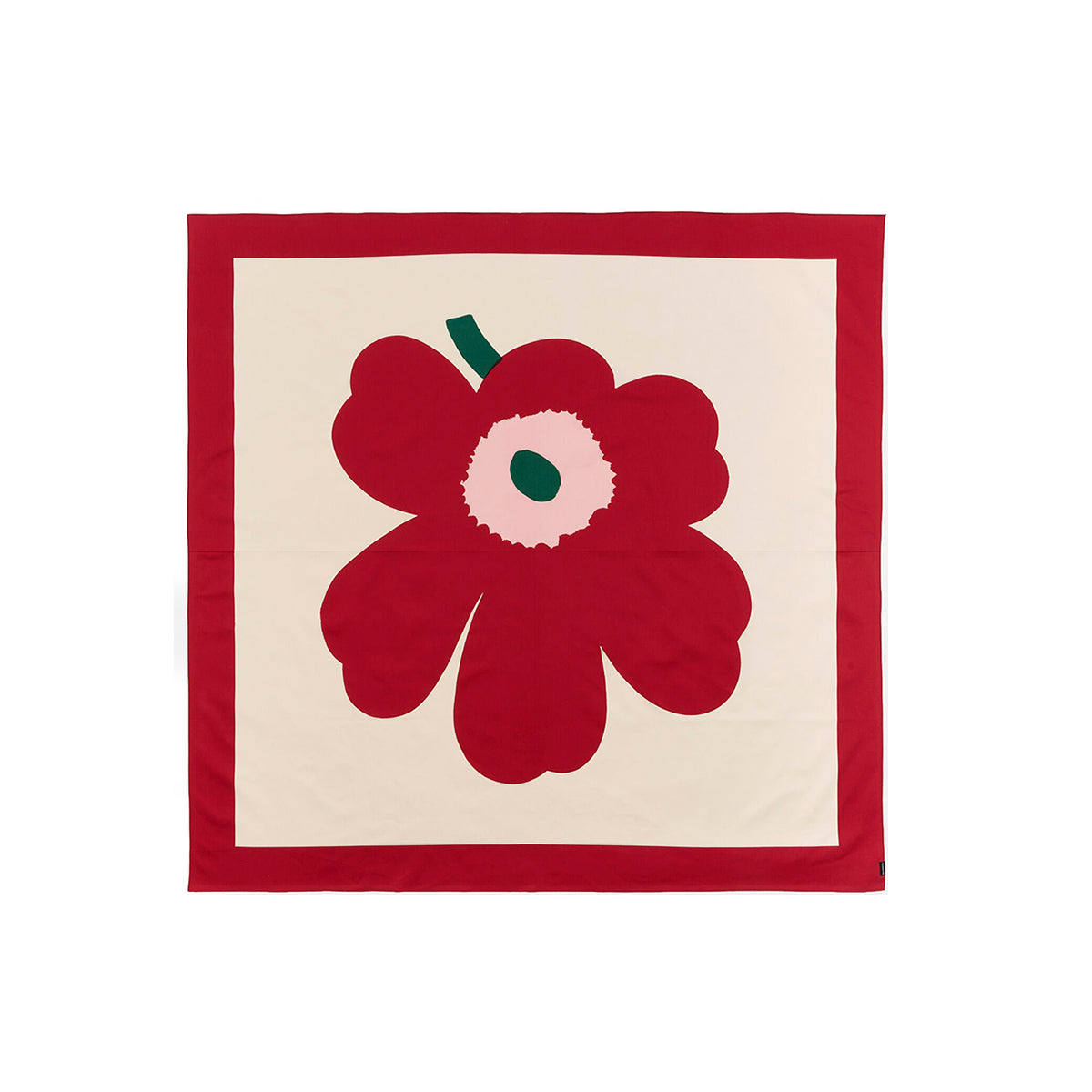 Unikko Square Table Cloth Red/Green/Pink 140 x 140cm