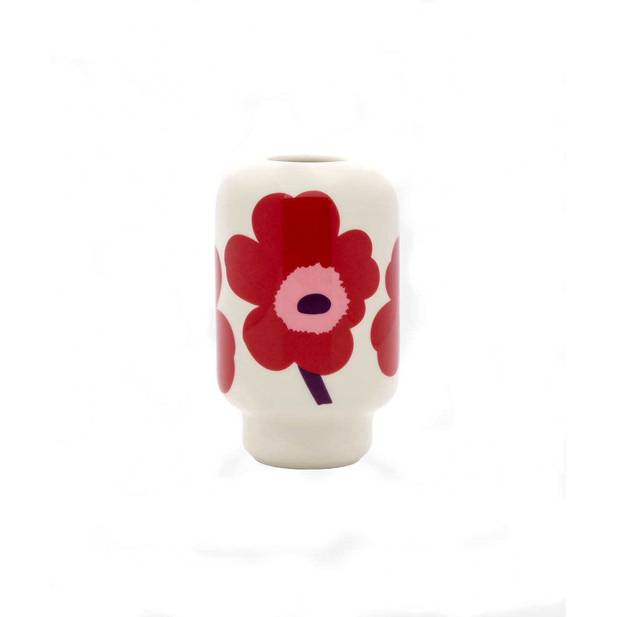 Unikko Ceramic Vase Red 14cm