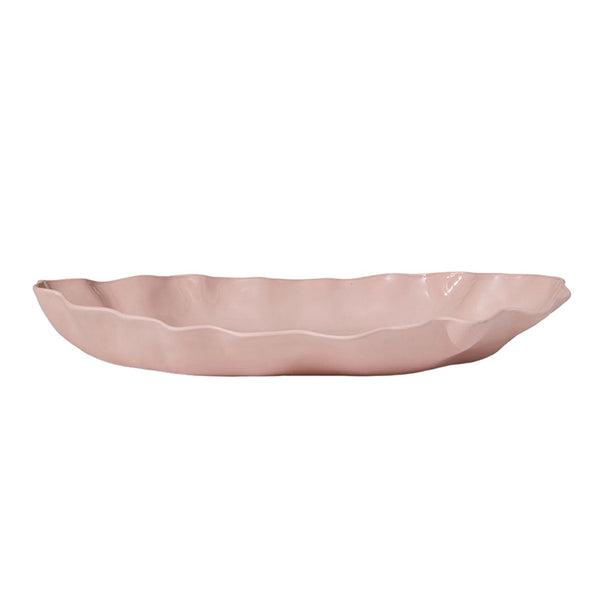 Ruffle Rectangle Platter Extra Large Icy Pink